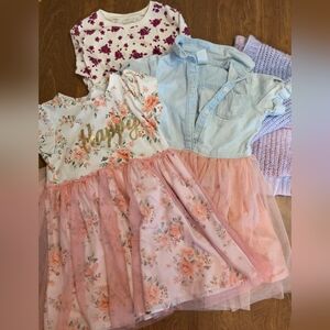 🌸 3T Girls Dress Bundle + Cat & Jack Cardigan | Old Navy OshKosh Young Hearts